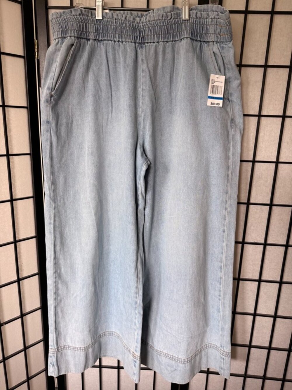 Kensie Easy Breezy Denim Wide Leg Pants XL Light Wash NWT